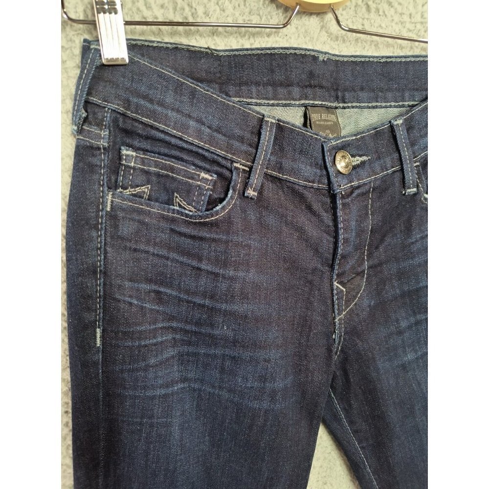 True Religion Brand Jeans Womens 26‎ Skinny Blue Distressed Pocket - Picture 4 of 14